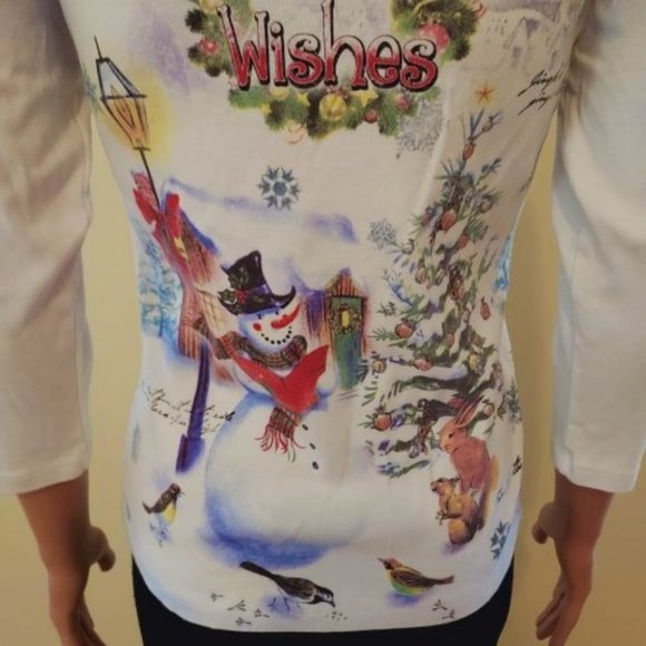 STUDIO GEM CHRISTMAS WISHES 3/4 SLEEVE TEE SIZE SMALL - Picture 6 of 7